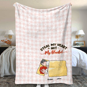 Steal My Heart Not My Blanket, Sweet Sleeping Couple Blanket - Blanket - GoDuckee