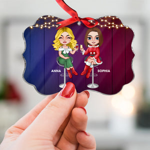 The Best Wine Are The One Shared Between Best Friends-Personalized Acrylic Ornament - Ornament - GoDuckee