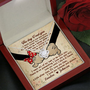 Couple I Love You Forever - Personalized Love Knot Necklace - Jewelry - GoDuckee