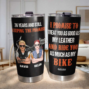 Personalized Biker Couple Tumbler Cup - Still Keeping The Promise - Tumbler Cup - GoDuckee