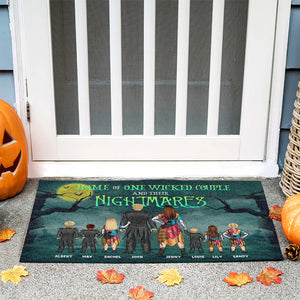 Personalized Wicked Family Doormat, Wicked Couple And Their Nightmares - Doormat - GoDuckee