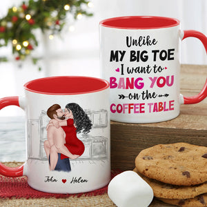 Unlike My Big Toe, Gift For Couple, Personalized Mug, Naughty Couple Mug, Anniversary Gift - Coffee Mug - GoDuckee
