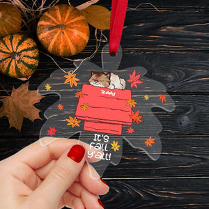 It's Fall Y'all, Sleeping Cat Transparent Custom Shape Ornament, Christmas Gift - Ornament - GoDuckee