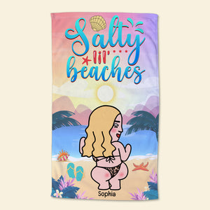 Salty Lil' Beaches - Beach Towel - Gift For Friends - Beach Towel - GoDuckee