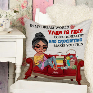 Crochet In My Dream World - Personalized Pillow - Pillow - GoDuckee
