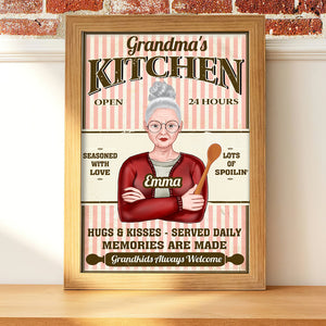 Personalized Cooking Grandma Poster - Grandma's Kitchen, Grandkids Always Welcome - Poster & Canvas - GoDuckee