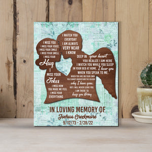 Heaven In Loving Memory Of - Personalized 2 Layers Wood Sign - Wood Sign - GoDuckee