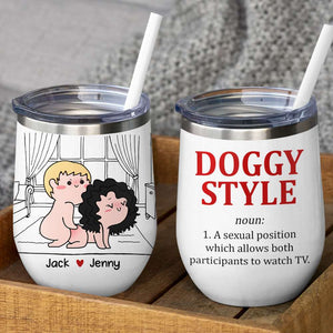 Doggy Style, Personalized Tumbler, Funny Couple Tumbler, Gift For Couple - Coffee Mug - GoDuckee