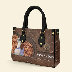 Personalized Horse Girl Leather Bag, Gift For Horse Lovers - Leather Bag - GoDuckee