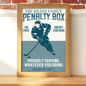Personalized Hockey Player Poster - Penalty Box The Puck Doesn't Stop Here - Poster & Canvas - GoDuckee