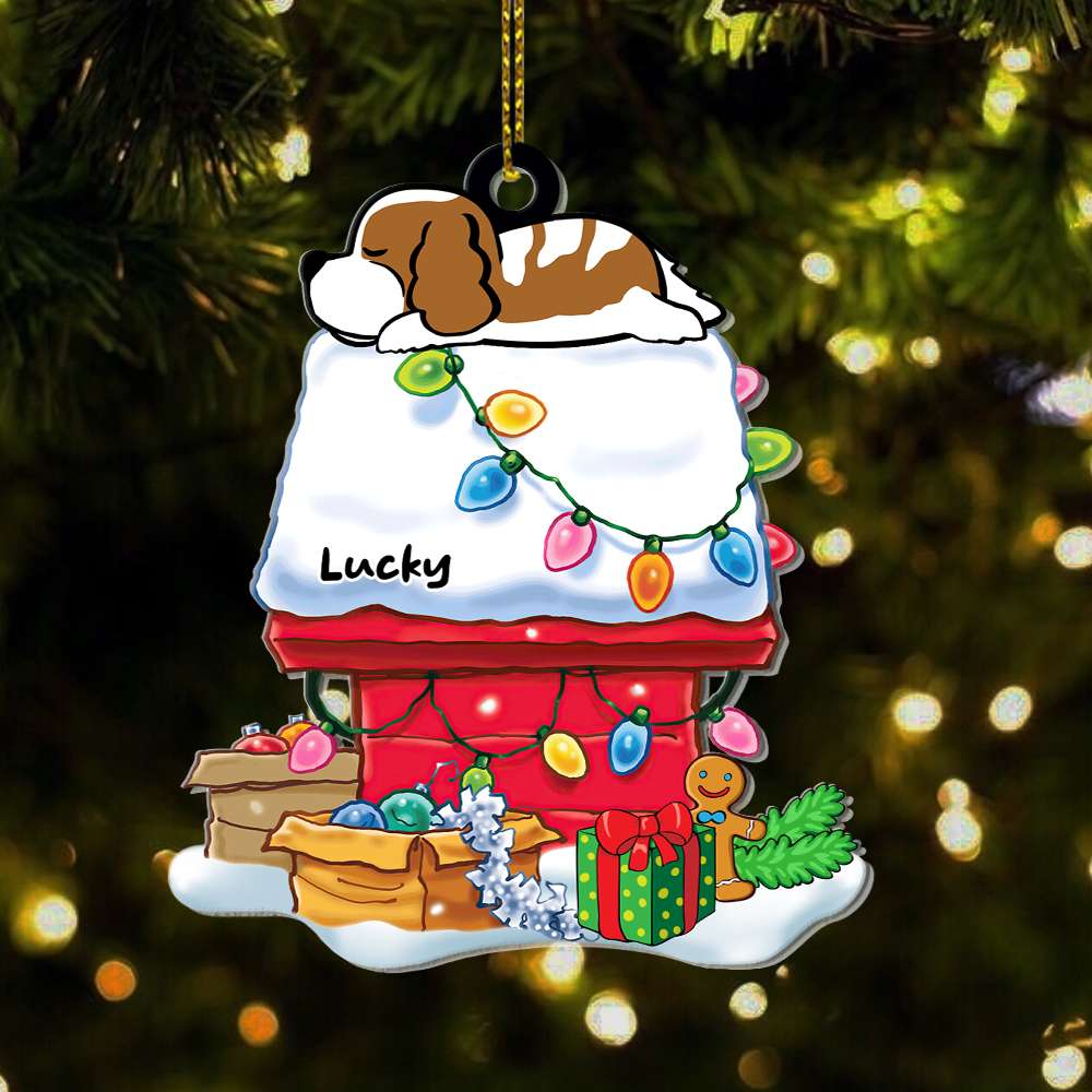 Personalized Lazy Dog Acrylic Custom Shape Ornament, Christmas Gift - Ornament - GoDuckee
