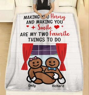 Making you horny Funny Naughty Couple Personalized Blanket - Blanket - GoDuckee