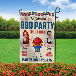 BBQ Party Grill & Chill - Personalized Flag - Flag - GoDuckee