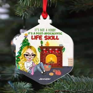 It's Not A Hobby It's A Post- Apocalyptic Life Skill, Knitting Crochet Personalized Shape Ornament - Ornament - GoDuckee