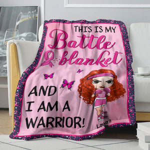 Breast Cancer Awareness - Personalized Boxing Girl Blanket - This Is My Battle Blanket And I Am A Warrior - Blanket - GoDuckee