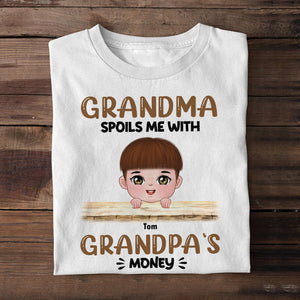 Grandma Spoils Me With Grandpa's Money Personalized Grandkid Shirt, Gift For Family - Shirts - GoDuckee