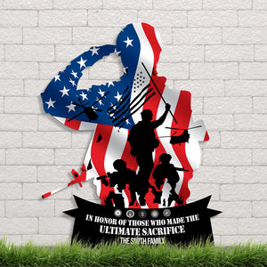 Veteran In Honor Of Those Who Made The Ultimate Sacrifice - Personalized Cut Metal Sign - Metal Wall Art - GoDuckee