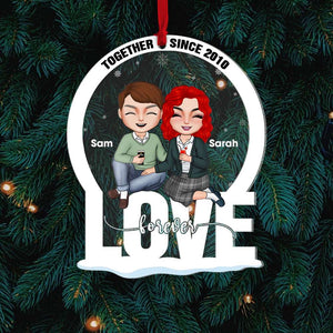 Couple Forever Christmas Gift, Couple Acrylic Shape Ornament - Ornament - GoDuckee
