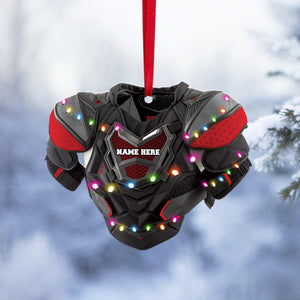 Hockey Shoulder Pads With Light Christmas - Personalized Christmas Ornament - Gift For Hockey Lovers - Ornament - GoDuckee