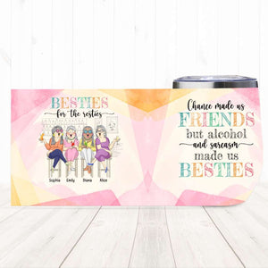 Alcohol And Sarcasm Made Us Besties - Personalized Bestie Wine Tumbler - Wine Tumbler - GoDuckee