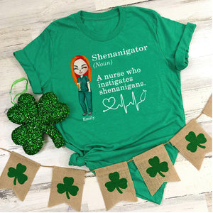Nurse Patrick Shenanigator A Nurse Who Instigates Shenanigans - Personalized Shirt - Gift For Nurses - Shirts - GoDuckee