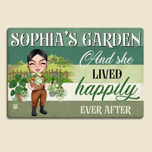 And She Lived Happily Ever After, Gift For Farmer Girl Personalized Farmer Metal Sign - Metal Wall Art - GoDuckee