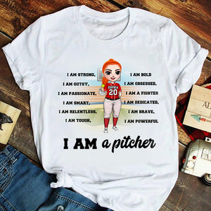 I Am - Personalized Shirts - Gift For Softball Player - Female Softball Front View - Shirts - GoDuckee