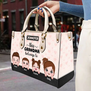 This Belong To, Personalized Leather Bag, Gift For Family - Leather Bag - GoDuckee
