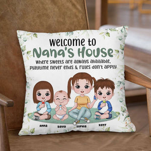 Welcome To Nana's House, Personalized Pillow, Gift For Grandma - Pillow - GoDuckee