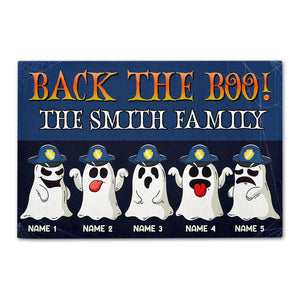 Back The Boo - Personalized Ghost Police Family Doormat - Doormat - GoDuckee