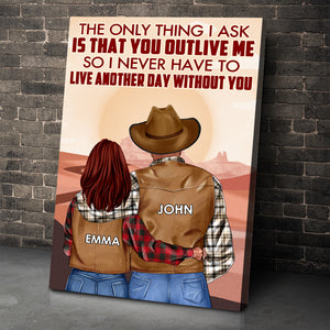 Personalized Cowboy Couple Poster - The Only Thing I Ask - Desert Background - Poster & Canvas - GoDuckee