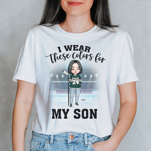 I Wear These Colors - Personalized Shirts - Gift For Hockey Player - Female Hockey Front View - Shirts - GoDuckee