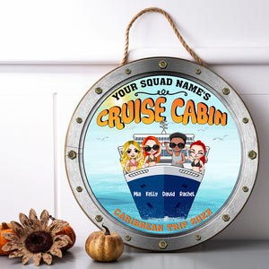 Personalized Cruising Round Wooden Sign - Cruise Cabin - Wood Sign - GoDuckee