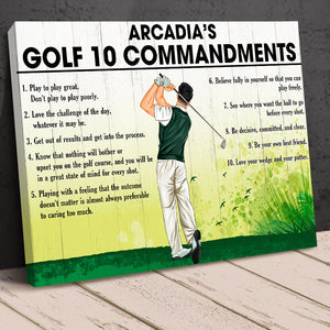 Golf 10 Commandments Play To Play Great Personalized Wall Art - Poster & Canvas - GoDuckee