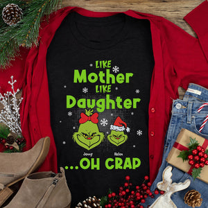 Personalized Green Family Shirts, Like Father Like Daughters Oh Crap - Shirts - GoDuckee