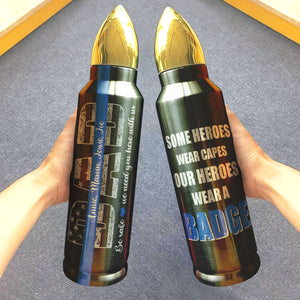 Be Safe We Need You Here With Us Personalized Police Dad Tumbler Cup - Water Bottles - GoDuckee