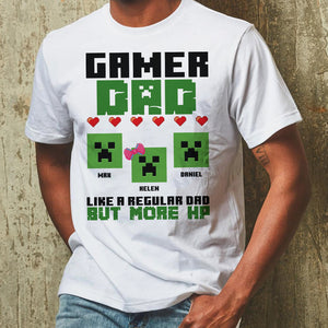 Gamer Dad Like A Regular Dad But More Hp - Personalized Shirts - Gift For Dad - Shirts - GoDuckee