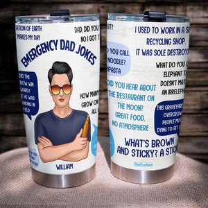 Personalized Drinking EMT Dad Tumbler - Emergency Dad Jokes - Tumbler Cup - GoDuckee