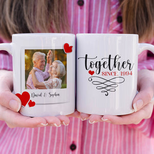 Couple Together Moment, Personalized White Mug - Upload Image - Coffee Mug - GoDuckee