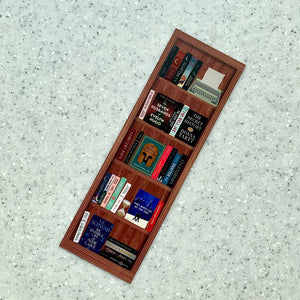 Bookshelf with Custom Book Cover and Spine, Personalized Wooden Bookmark, Gifts for Book Lovers - Bookmarks - GoDuckee