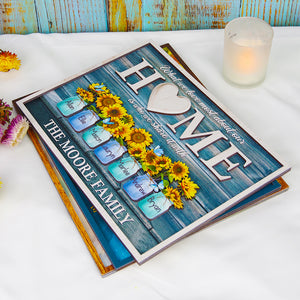 What We Love Most About Our Home Is Who We Share It With Personalized Family Layered Wood Sign Stand - Wood Sign - GoDuckee