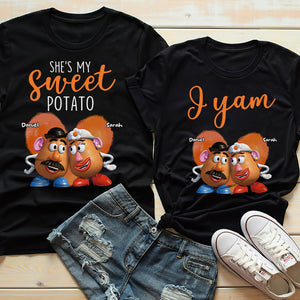 She's My Sweet Potato, Personalized Cartoon Character Couple Shirt, Gift For Couple - Shirts - GoDuckee
