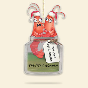 You Are My Lobster, Personalized Lobster Couple Wood Ornament - Ornament - GoDuckee