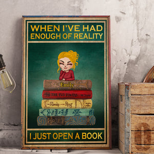 Personalized Dreaming Girl Poster - When I've Had Enough Of Reality I Just Open A Book - Products J.R.R Tolkien - Poster & Canvas - GoDuckee