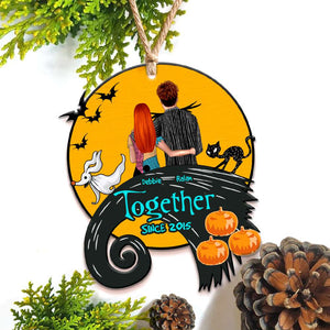 Spooky Couple Till Death Do Us Apart Personalized Custom Shape Ornament - Ornament - GoDuckee