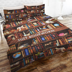 Bookworm - Personalized Quilt Bed Set - Gift For Book Lover BOOK2104 - Quilts & Comforters - GoDuckee