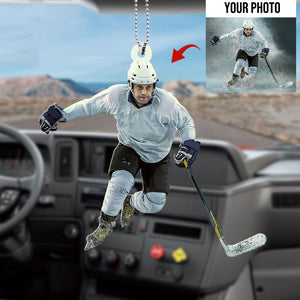 Ice Hockey Personalized Flat Car Ornament - Ornament - GoDuckee