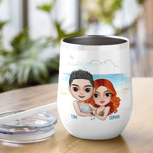 It's Smile It's A Kiss Personalized Couple Tumbler Cup - Wine Tumbler - GoDuckee