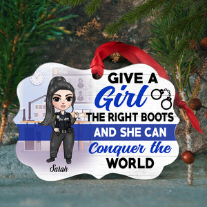 Female Police Give A Girl The Right Boots - Personalized Ornament - Ornament - GoDuckee