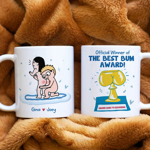 Official Winner Of The Best Bum Award, Gift For Couple, Personalized Mug, Butt Mug, Anniversary Mug - Coffee Mug - GoDuckee